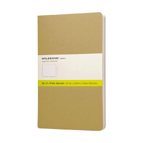 Moleskine Cahier Large Notebook Unruled Kraft 3 Pack