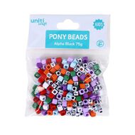 Uniti Pony Beads Alpha Black 75gm Uniti Pony Beads Alpha Black 75gm