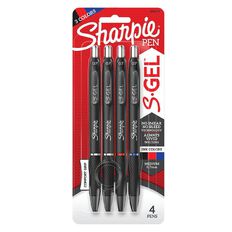 Sharpie Retractable Business 0.7mm Gel Pens Assorted 4 Pack