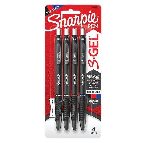 Sharpie Retractable Business 0.7mm Gel Pens Assorted 4 Pack