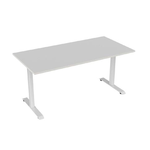 Knights Haven Fixed Single Sided Desk Frame with White Top