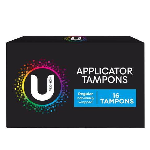 U By Kotex Applicator Regular Tampons 16s