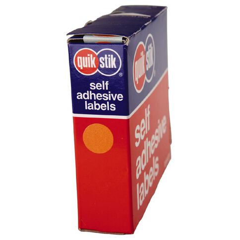 Quik Stik Labels Dots Mc14 1050 Pack Orange