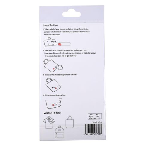 WS Iron-On Name Labels 40 Pack