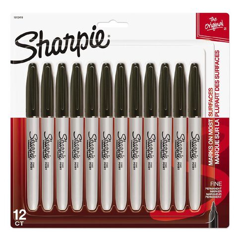 Sharpie Fine Permanent Marker Black 12 Pack