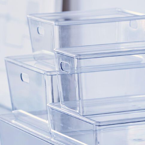Living & Co Lisse Shallow Lidded Organiser Clear 6L