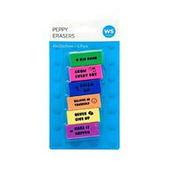 WS Peppy Erasers Assorted Colours Assorted 6 Pack