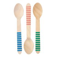 SURV. Wooden Printed Cutlery Set Multi-Coloured 18 Pack