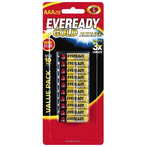 Eveready Gold Batteries AAA 20 Pack
