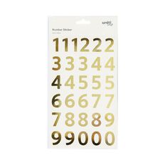 Uniti Numbers Foil Gold 1 Sheet
