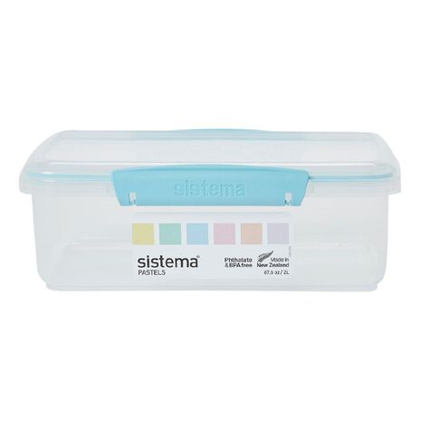 Sistema Klip It Pastels Rectangular Box Assorted Colours 2L
