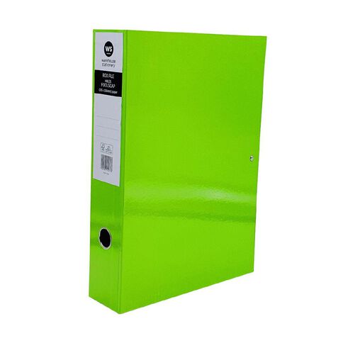 WS Pressboard File Box Green Foolscap