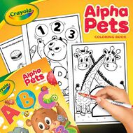 Crayola 96 Page Coloring Book with Stickers Alpha Pets