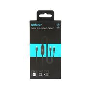 Tech.Inc 140W 2in1 USB-C Cable 1m Black
