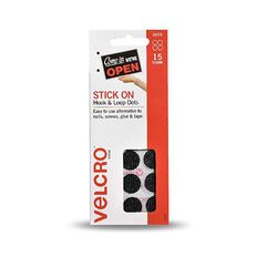 VELCRO Brand Hook & Loop Stick On Mini Dots 15 Set Black