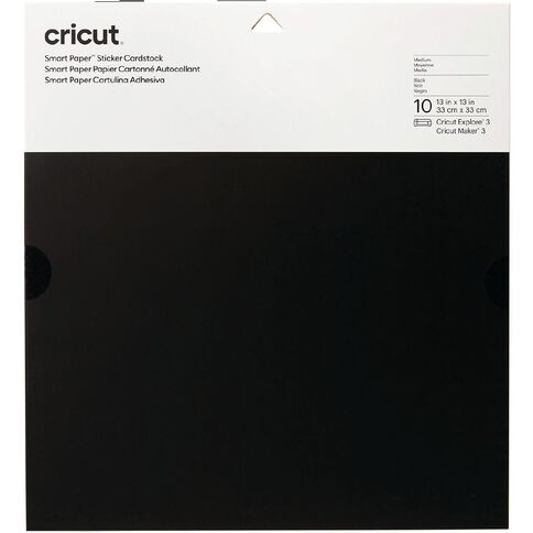 Cricut Smart Sticker Cardstock 13 Inch X 13 Inch Black 10 Pack