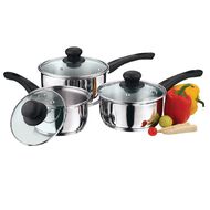Living & Co Saucepan Stainless Steel 3 Piece Living & Co Saucepan Stainless Steel 3 Piece