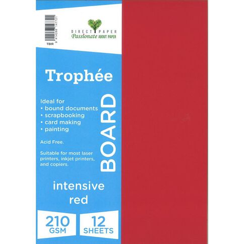 Trophee Board 210gsm 12 Pack Intensive Red A4