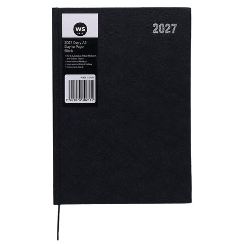 WS 2027 Diary A5 Day to Page Black