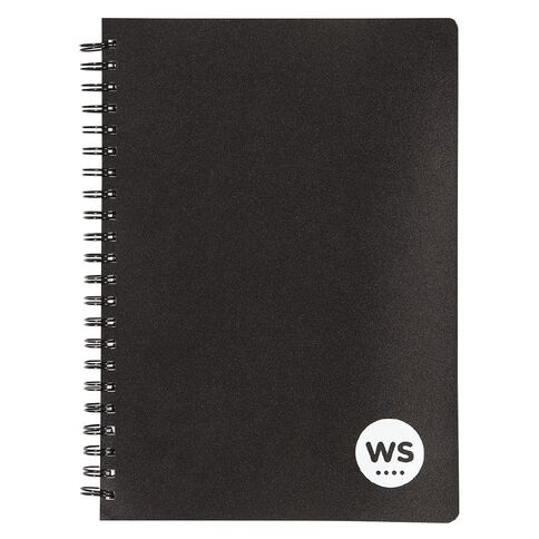WS Notebook PP Wiro 200 Pages Soft Cover Black A4