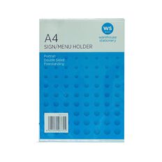 WS Sign Menu/Holder Double Sided Portrait Clear A4