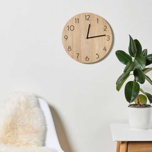 Living & Co Wooden Wall Clock Natural