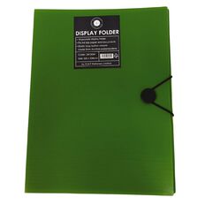 Office Supply Co Display Book 10 Pages Elastic Loop Closure Green A4
