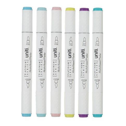 Uniti Dual Ended Markers Pastels 6 Pack