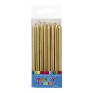 Artwrap Tall Candles 16 Pack Gold 12cm