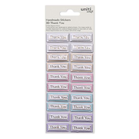 3D Handmade Embellishment - Sparkly Thank You 20Pc Little Birdie