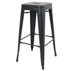 Workspace Metal Stool 76cm Matte Black