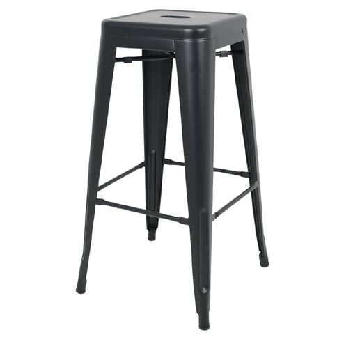 Workspace Metal Stool 76cm Matte Black