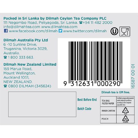 Dilmah Earl Grey 50 Tagless Tea bags