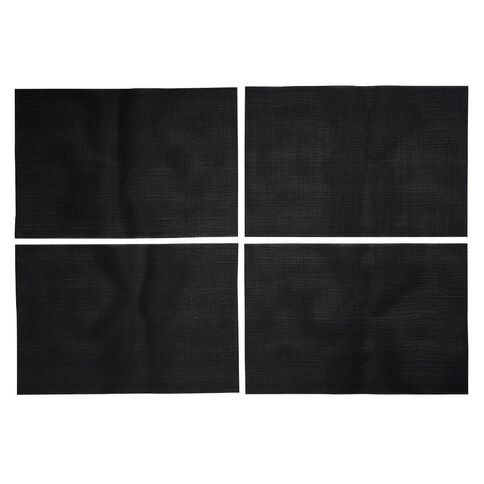 Living & Co Woven Placemat Black 30cm x 40cm Black 4 Pack