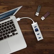 mbeat Stick 4 Port USB 3.0 Hub Silver
