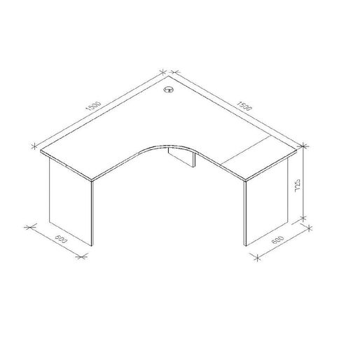 Zealand Workstation 1500 x 1500 x 600 Tawa