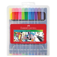 Faber-Castell Grip Fine Pen 0.4mm in Hard Case 12 Pack