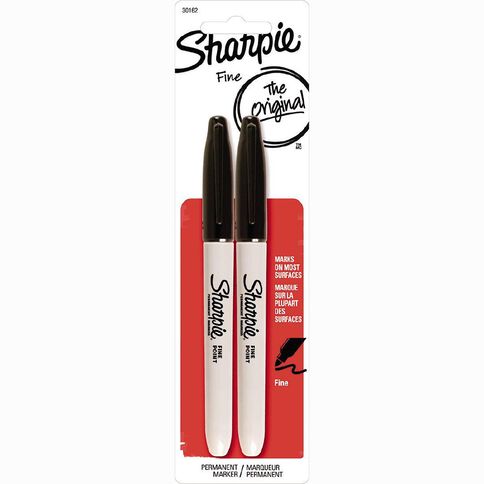 Sharpie Permanent Fine Marker Black 2 Pack