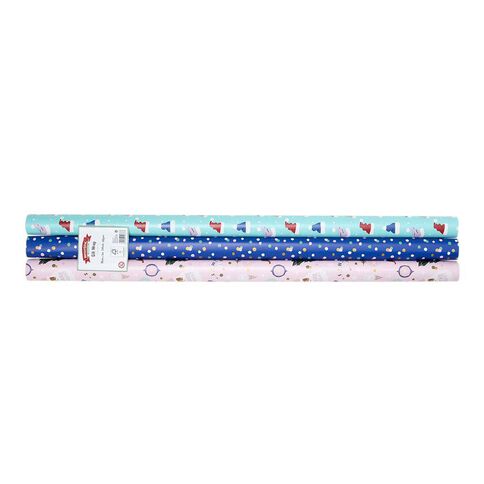 Wonderland Fun Festive Gift Wrap 3 Pack 60gsm 70cm x 3m Assorted 3 Pack