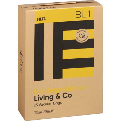 Ultra Clean BL1 Vacuum Paper Bags for Living & Co 70072 5 Pack