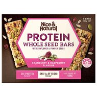 Nice & Natural Protein Whole Seed Bars Cranberry Raspberry 5 Pack