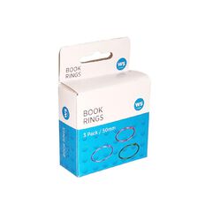 WS Book Rings 50mm 3 Pack Colour Assorted