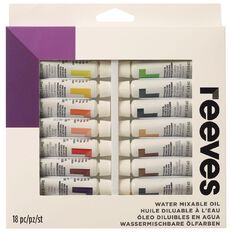 Reeves Watermixable Oil Colours 18 Pack Multi-Coloured
