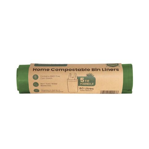 Ecopack Compostable Bin Liners 60L 5 pack