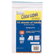 Filecorp Labels Set Numeric 0-9 Half Sheet Pack