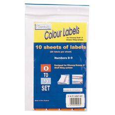 Filecorp Labels Set Numeric 0-9 Half Sheet Pack