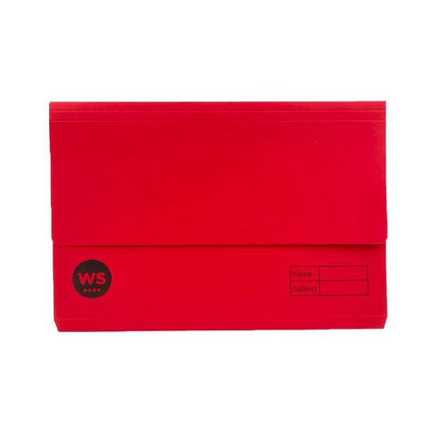 WS Manilla Document Wallet Red Foolscap