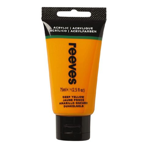 Reeves Fine Acrylic Paint Deep Yellow 75ml