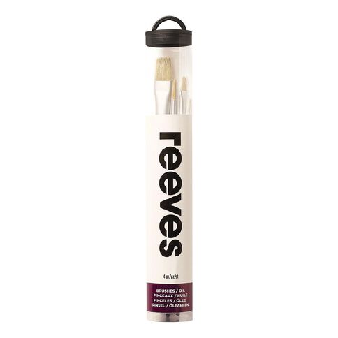 Reeves Oil Short Handle Brush Set of 4