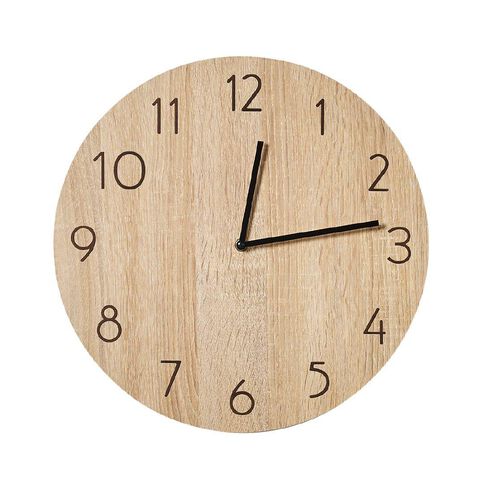 Living & Co Wooden Wall Clock Natural
